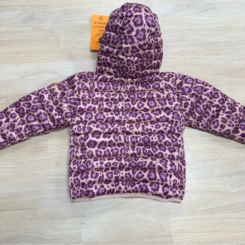New! Save the Duck purple leopard puffer